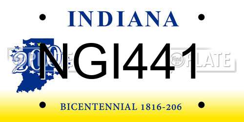NGI441 Indiana License Plate