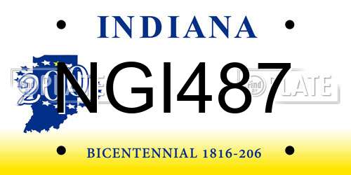 NGI487 Indiana License Plate