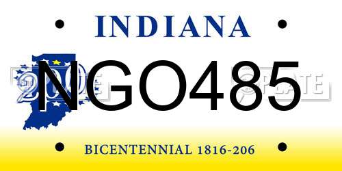 NGO485 Indiana License Plate