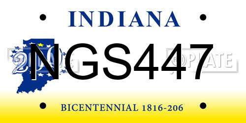 NGS447 Indiana License Plate