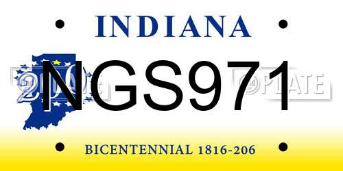 NGS971 Indiana License Plate