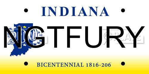 NGTFURY Indiana License Plate