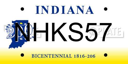 NHKS57 Indiana License Plate