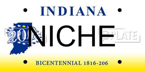 NICHE Indiana License Plate