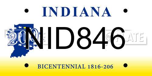 NID846 Indiana License Plate
