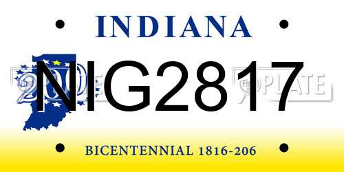 NIG2817 Indiana License Plate