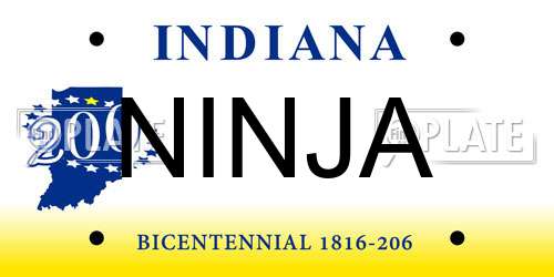 NINJA Indiana License Plate