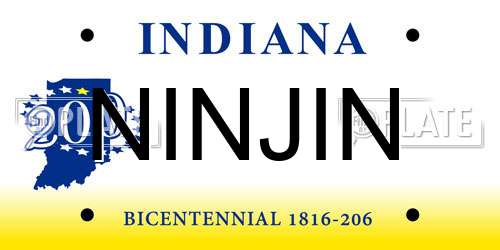 NINJIN Indiana License Plate