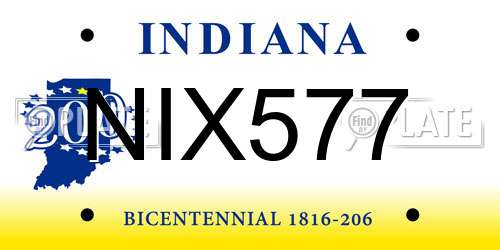 NIX577 Indiana License Plate