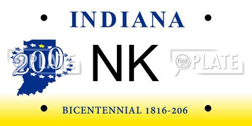 NK Indiana License Plate