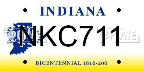 NKC711 Indiana License Plate