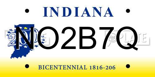 NO2B7Q Indiana License Plate