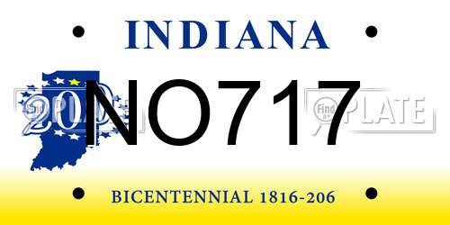 NO717 Indiana License Plate