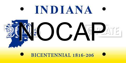 NOCAP Indiana License Plate