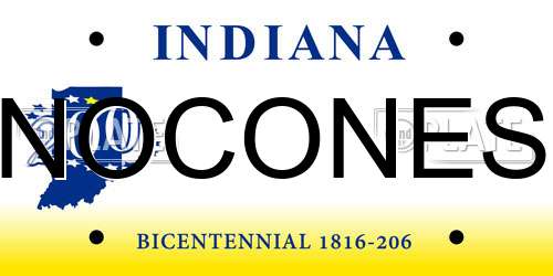 NOCONES Indiana License Plate