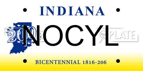 NOCYL Indiana License Plate