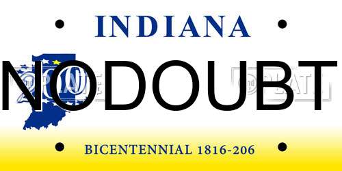 NODOUBT Indiana License Plate