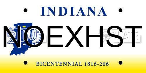 NOEXHST Indiana License Plate