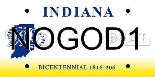 NOGOD1 Indiana License Plate