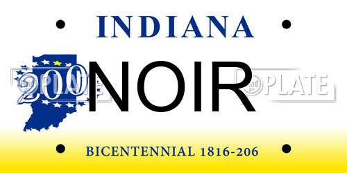 NOIR Indiana License Plate