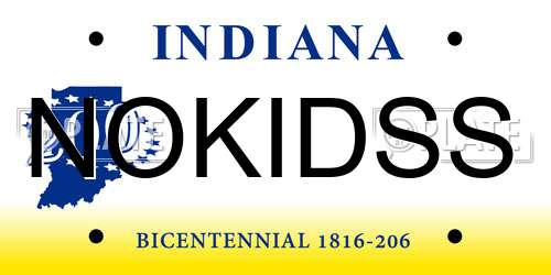 NOKIDSS Indiana License Plate
