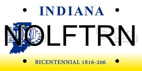 NOLFTRN Indiana License Plate