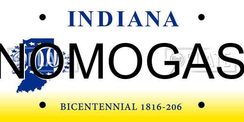 NOMOGAS Indiana License Plate