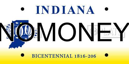 NOMONEY Indiana License Plate
