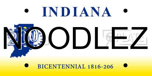 NOODLEZ Indiana License Plate