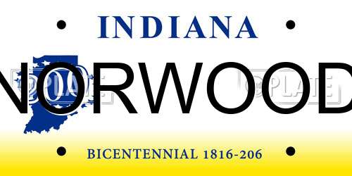 NORWOOD Indiana License Plate