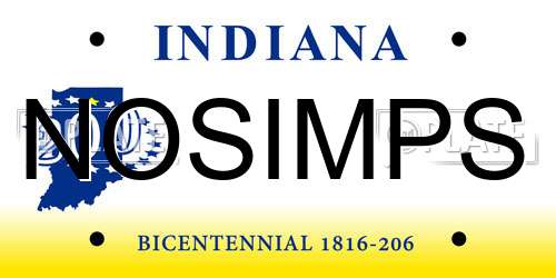 NOSIMPS Indiana License Plate