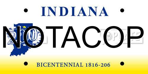 NOTACOP Indiana License Plate