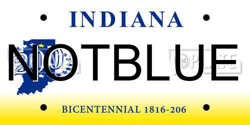 NOTBLUE Indiana License Plate