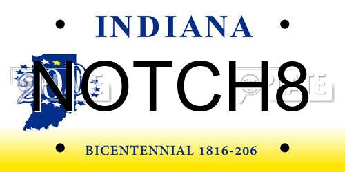 NOTCH8 Indiana License Plate