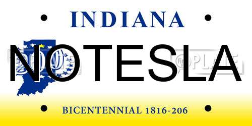 NOTESLA Indiana License Plate
