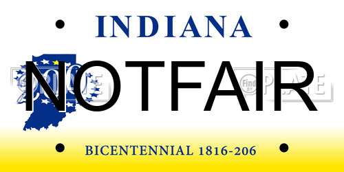 NOTFAIR Indiana License Plate