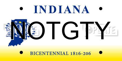 NOTGTY Indiana License Plate