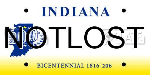 NOTLOST Indiana License Plate