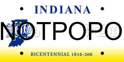 NOTPOPO Indiana License Plate