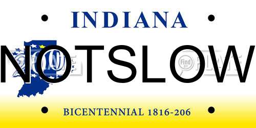 NOTSLOW Indiana License Plate
