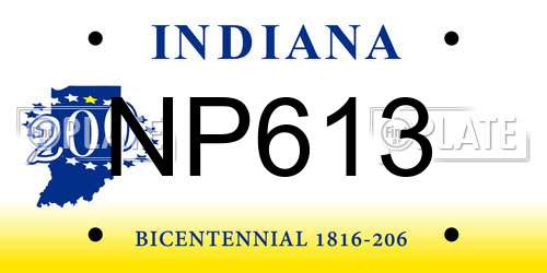 NP613 Indiana License Plate