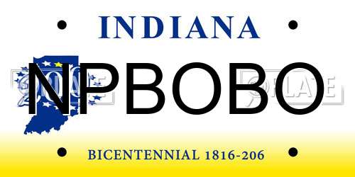 NPBOBO Indiana License Plate