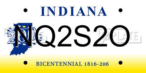 NQ2S2O Indiana License Plate