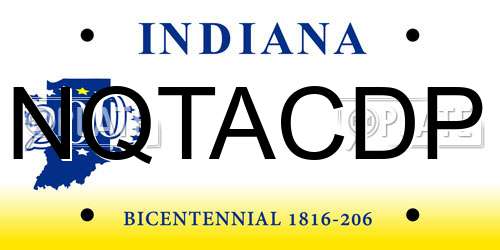 NQTACDP Indiana License Plate
