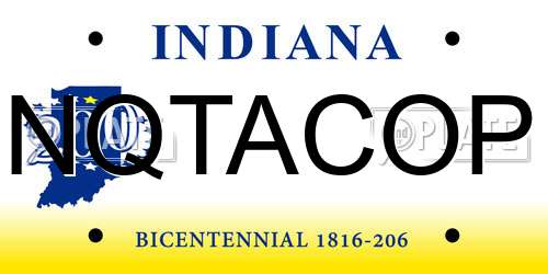 NQTACOP Indiana License Plate