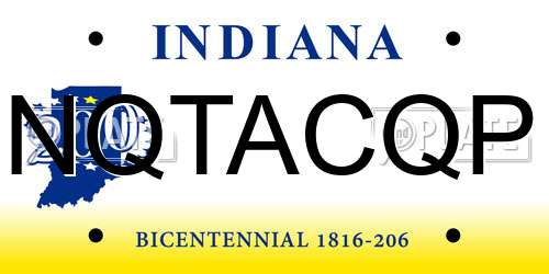 NQTACQP Indiana License Plate