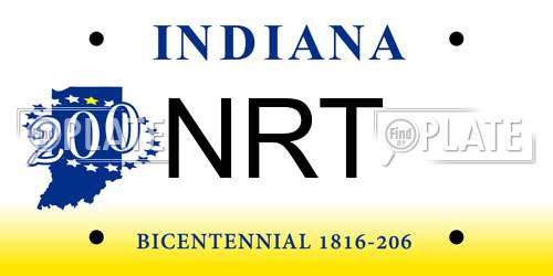 NRT Indiana License Plate