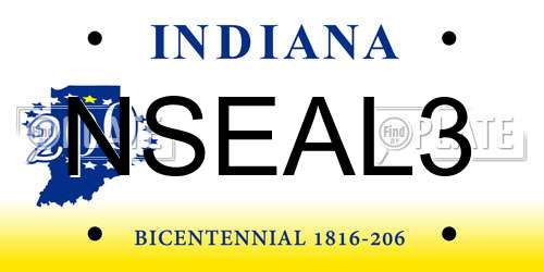 NSEAL3 Indiana License Plate