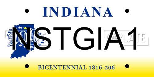 NSTGIA1 Indiana License Plate