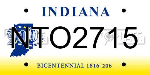 NTO2715 Indiana License Plate